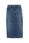 Alexander Wang Denim Midi Skirt In Blue