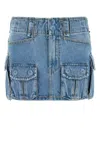 Alexander Wang Mini Skirt With Belt Loops And Cargo Pockets In Blue