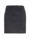 Alexander Wang Ribbed Logo-embossed Skirt In Gray