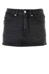 Alexander Wang Black Mid-rise Denim Skort In Grey