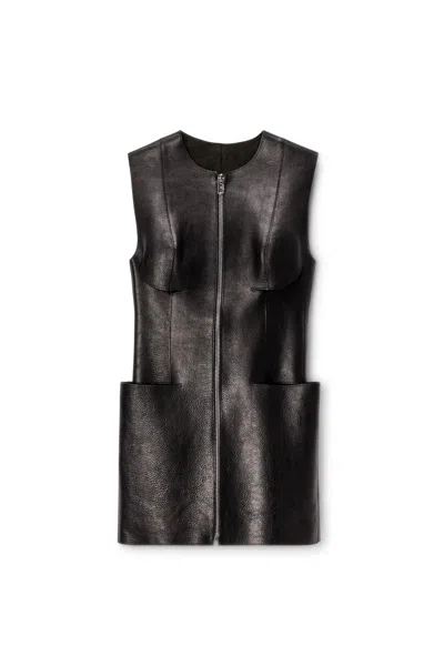 Alexander Wang Slashed Sleeveless Mini Dress In Black