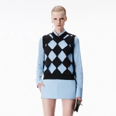 Alexander Wang Slashed V-neck Vest In Gray