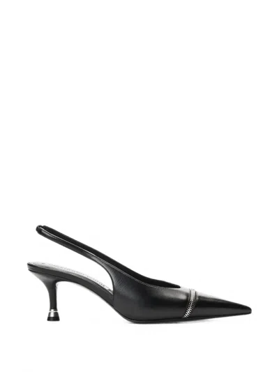 Alexander Wang Slasher-zip Slingback Pumps In Black