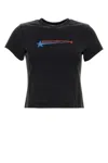 Alexander Wang Omens Washed Black Shrunken Round-neck Cotton-jersey T-shirt In Black