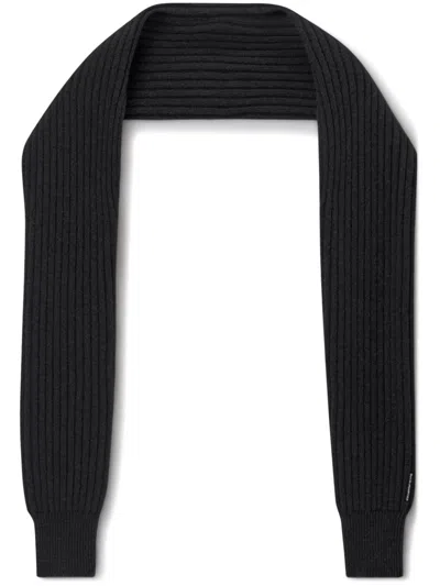 Alexander Wang Sleeved Ribbed Scarf In Black