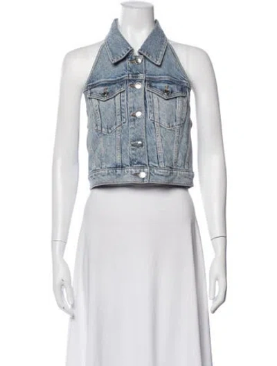 Pre-owned Alexander Wang Sleeveless Button-up Top In White