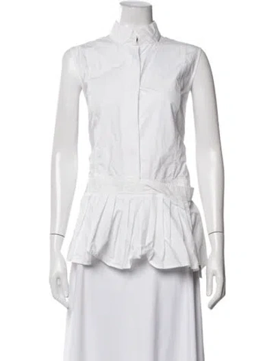 Pre-owned Alexander Wang Sleeveless Button-up Top In White
