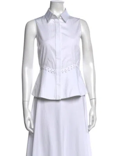 Pre-owned Alexander Wang Sleeveless Button-up Top In White