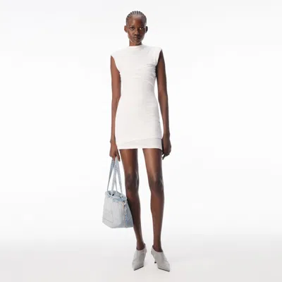Alexander Wang Sleeveless Layered Twisted Bust Mini Dress In White