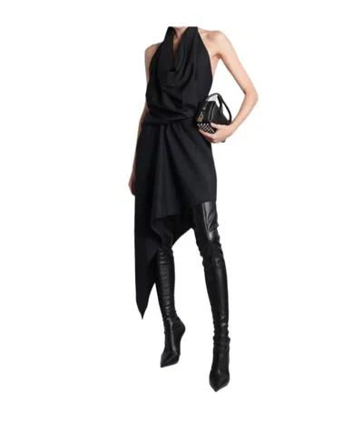 Alexander Wang Halterneck Asymmetric Mini Dress In Black
