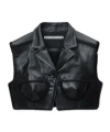 Alexander Wang Sleeveless Short Leather Vest In Black