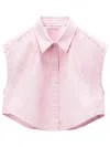 Alexander Wang Sleeveless Striped Cotton Shirt In Pink