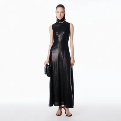 Alexander Wang Sleeveless Turtleneck Dress In Black