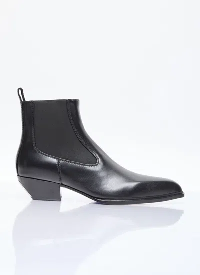 Alexander Wang Slick Smooth Leather Ankle Boot In Black