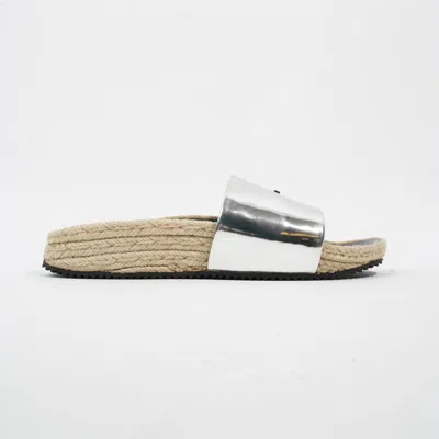Alexander Wang Slide Patent Leather In Silver