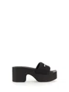 Alexander Wang Sandalo Slide Platform Con Logo In Black