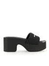 Alexander Wang Sandalo Slide Platform Con Logo In Black
