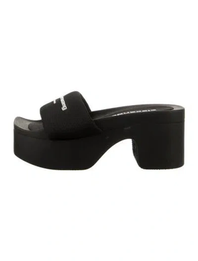 Pre-owned Alexander Wang Slides In Black