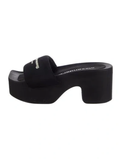 Pre-owned Alexander Wang Slides In Black/blue
