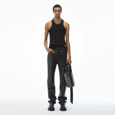 Alexander Wang Slim-leg Pants In Primal Lambskin Leather In Black