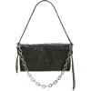 Alexander Wang Medium Ricco Crushed Leather Shoulder Bag In Black