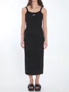 Alexander Wang Slip Dress With 3d Logo In Black