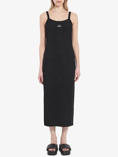 Alexander Wang Slip Dress With 3d Logo In Black
