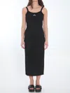 Alexander Wang Slip Dress With 3d Logo In Black