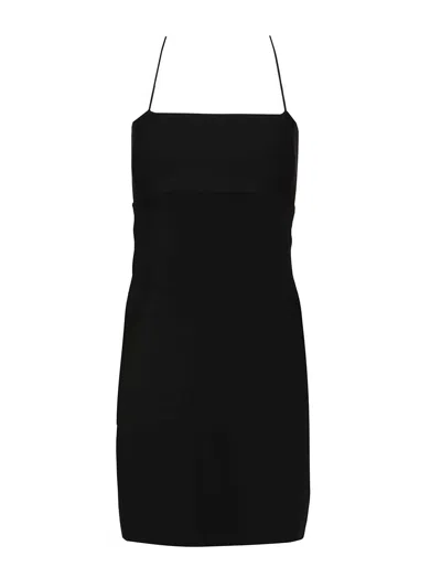 ALEXANDER WANG SLIP DRESS WITH LOGO DRESSES BLACK