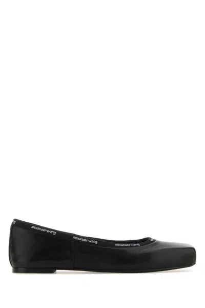 Alexander Wang Billie Leather Ballerina Shoes In Black