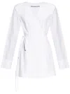 Alexander Wang White Wrap Minidress In White