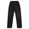 Alexander Wang Slit Hem Jeans With Prestyle Hotfix Undie In Gray