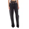 Alexander Wang Slit Hem Jeans With Prestyle Hotfix Undie In Black
