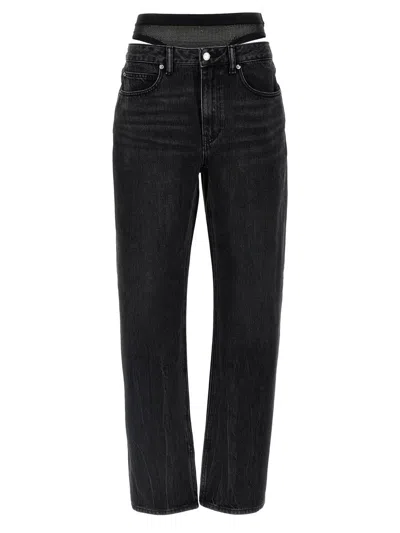 Alexander Wang Black Straight Leg Jeans In Grey