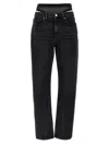 Alexander Wang Slit Hem Prestyle Hotfix Mesh Undie Jeans In Black