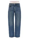 Alexander Wang Slit Hem Prestyle Hotfix Mesh Undie Jeans Light Blue In Blue