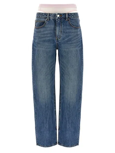 ALEXANDER WANG ALEXANDER WANG 'SLIT HEM PRESTYLE HOTFIX MESH UNDIE' JEANS