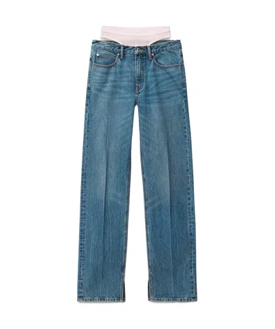 Alexander Wang Slit Jeans With Hem In Blue