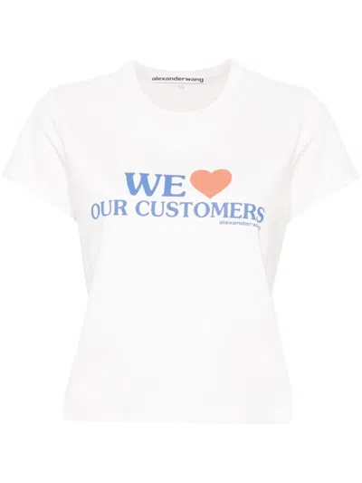 ALEXANDER WANG SLOGAN-PRINT CROPPED T-SHIRT