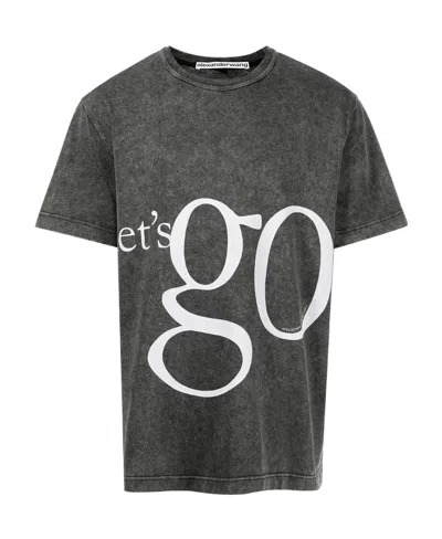 Alexander Wang Slogan-print T-shirt In Black