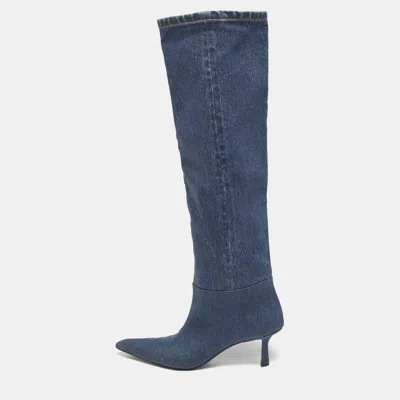 Pre-owned Alexander Wang Slouch Size 37 Blue Denim Knee Length Boots
