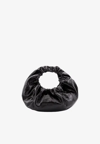 Alexander Wang Small Crescent Crackled Leather Hobo Bag