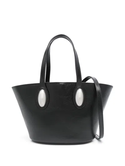 Alexander Wang Dome Small Tote In Crackle Patent Leather In Black