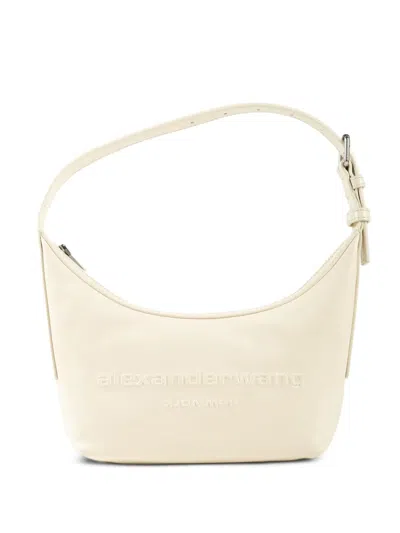 Alexander Wang Small Embossed-logo Shoulder Bag In Neutral