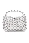 Alexander Wang Rex Small Studded Wavy Leather Top-handle Bag In Optic White