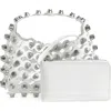 Alexander Wang Rex Small Studded Wavy Leather Top-handle Bag In Optic White