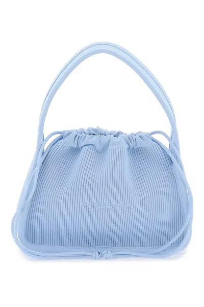 Alexander Wang Blue Ryan Small Rib Knit Bag In Light Blue