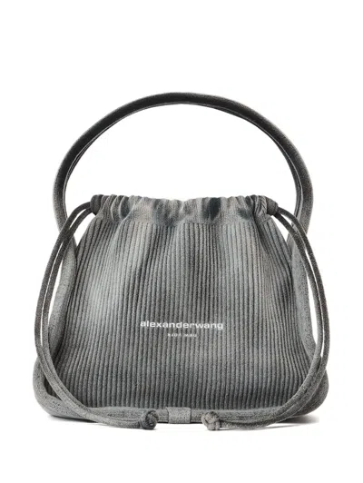 Alexander Wang Ryan Small Drawstring Bag In Grey