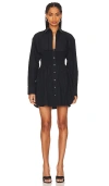 Alexander Wang Smocked Mini Dress With Overshirt In 黑色