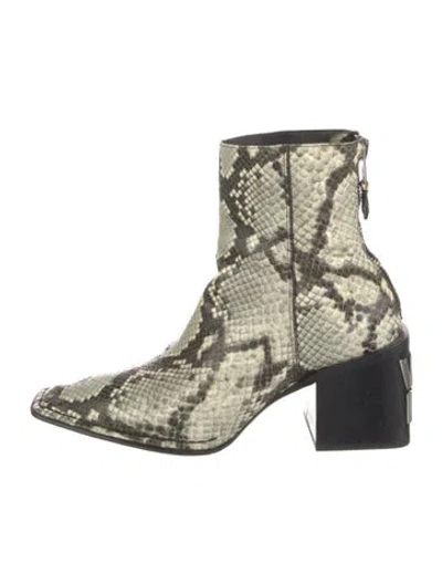 Pre-owned Alexander Wang Snakeskin Animal Print Boots In Neutral